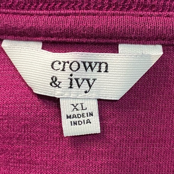 Crown & Ivy Navy Striped Lace Trimmed Pullover Top - Picture 10 of 10